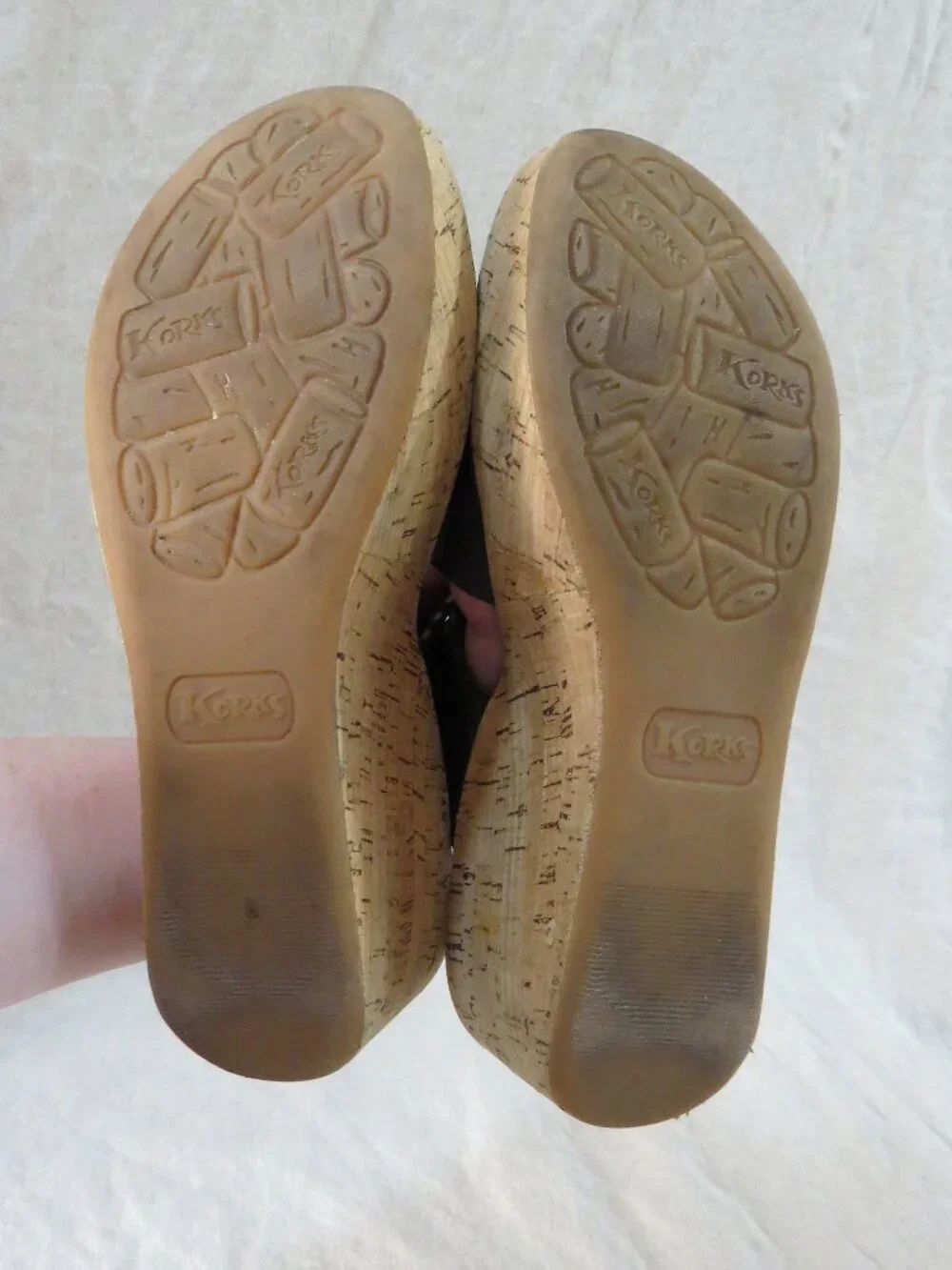KORKS Kendri Sandals Black Leather SIZE 9 Whip Stitch Detail